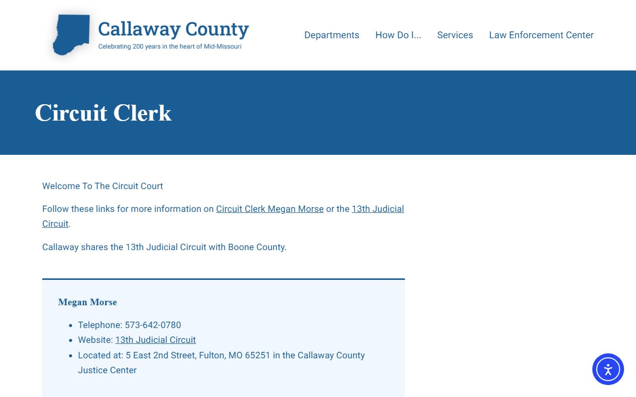 Callaway County Circuit Clerk court records office page