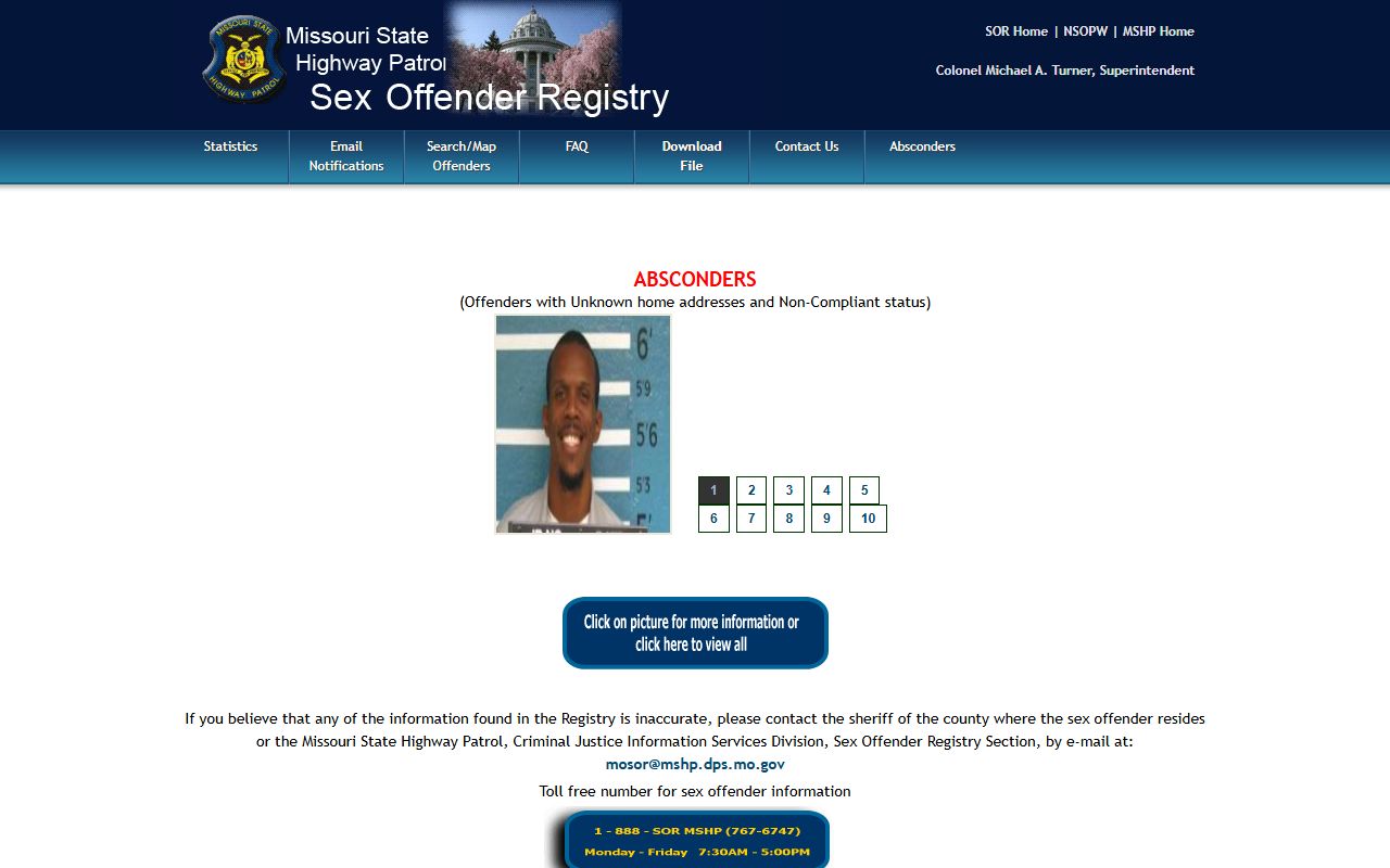 Callaway County arrest records Missouri sex offender registry search
