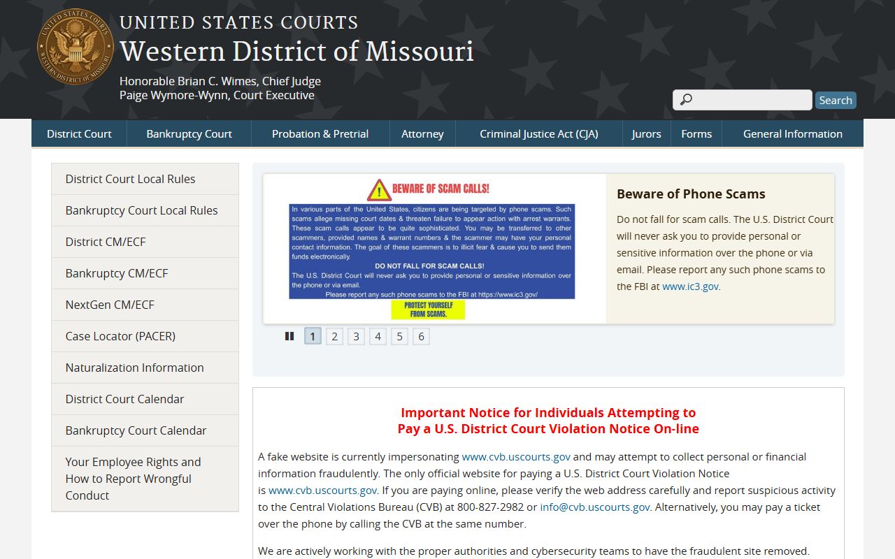 Callaway County Circuit Court federal district court distinction