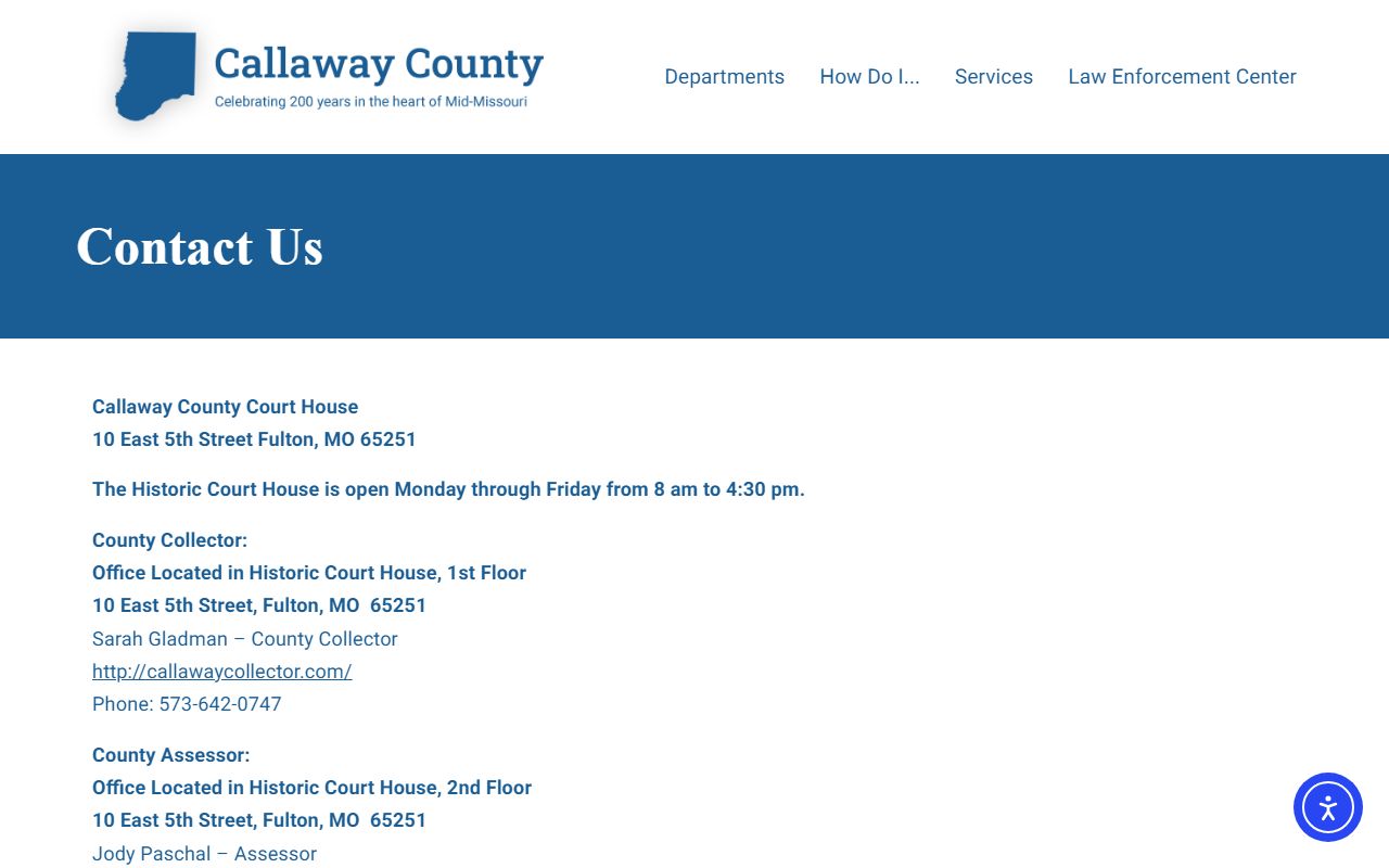 Callaway County court records contact directory