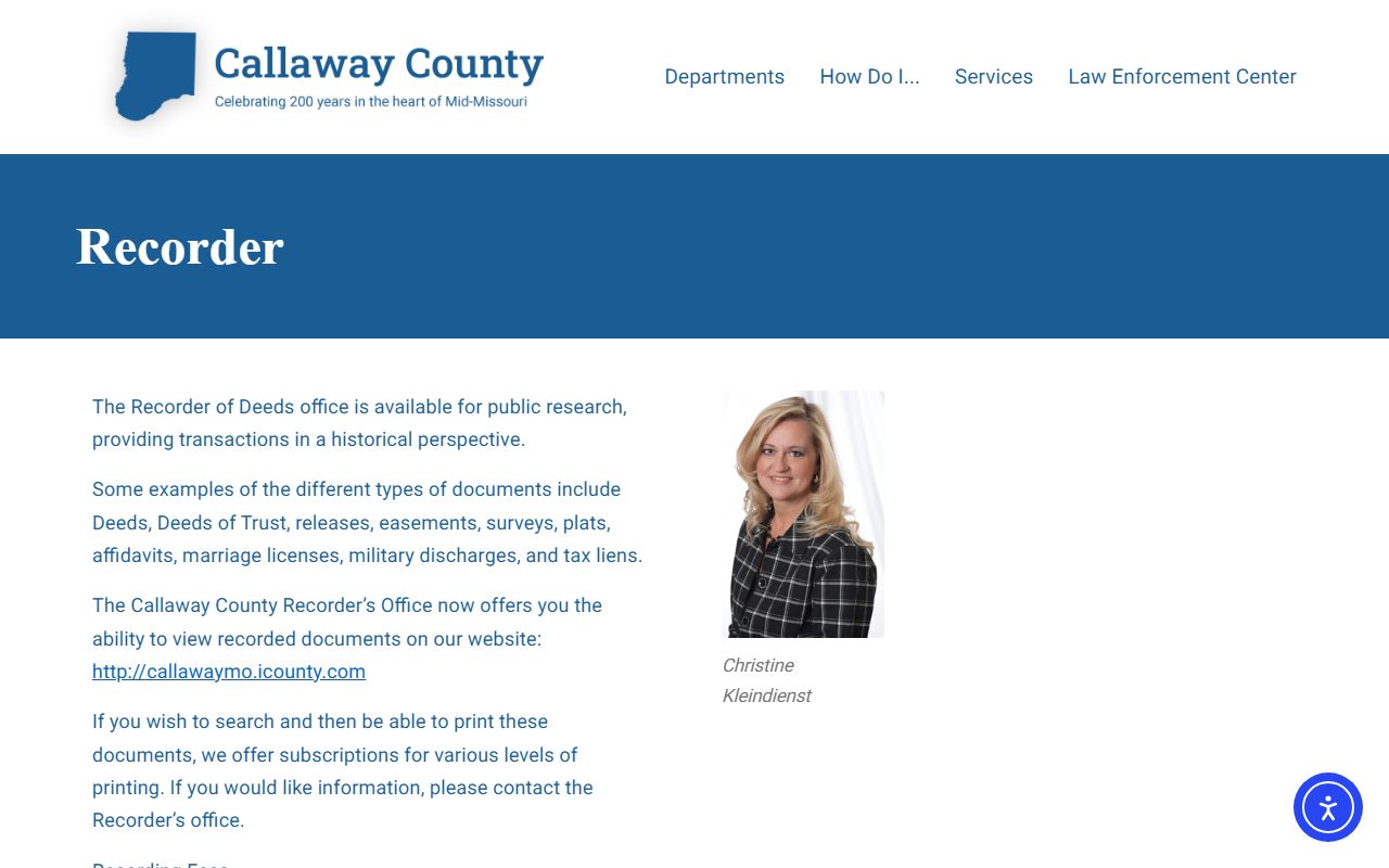 Callaway County marriage and court-adjacent recorder records