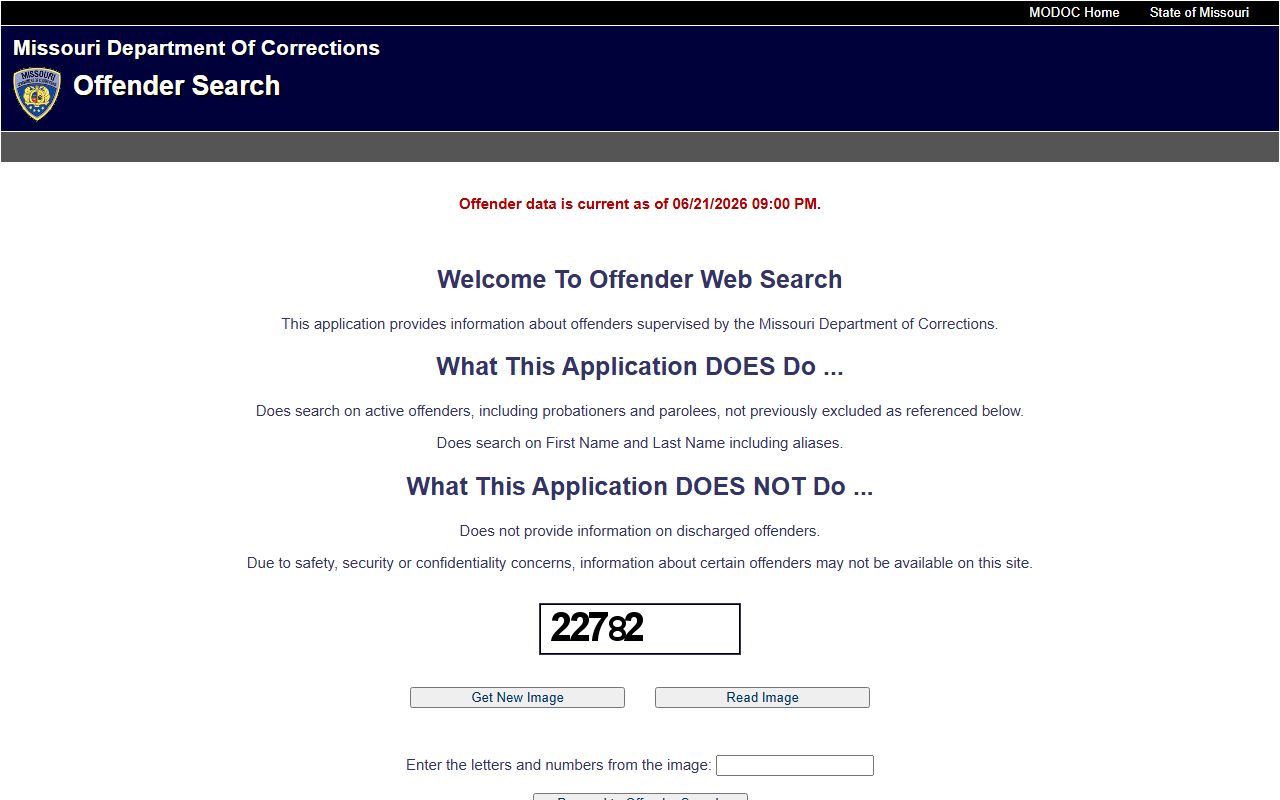 Callaway County inmate records and Missouri DOC offender search