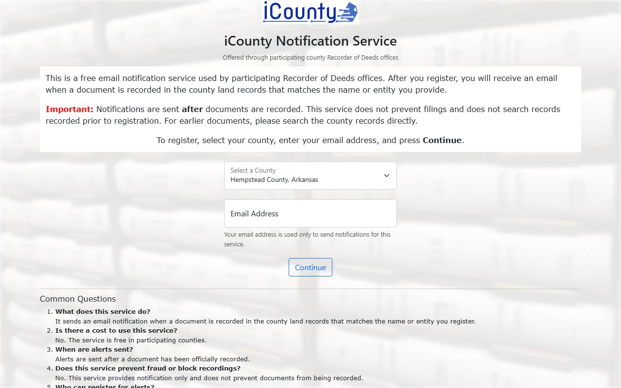 Callaway County marriage records recorded document notification service